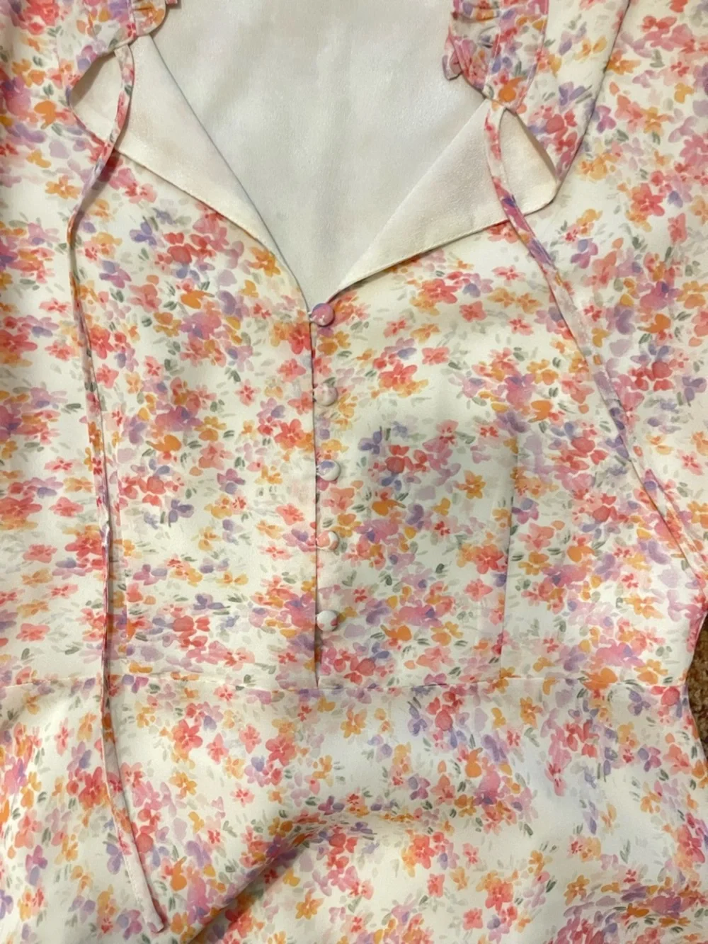 Yumi Kim Floral Mini Dress in Cream, Pink and Peach - Picture 4 of 8